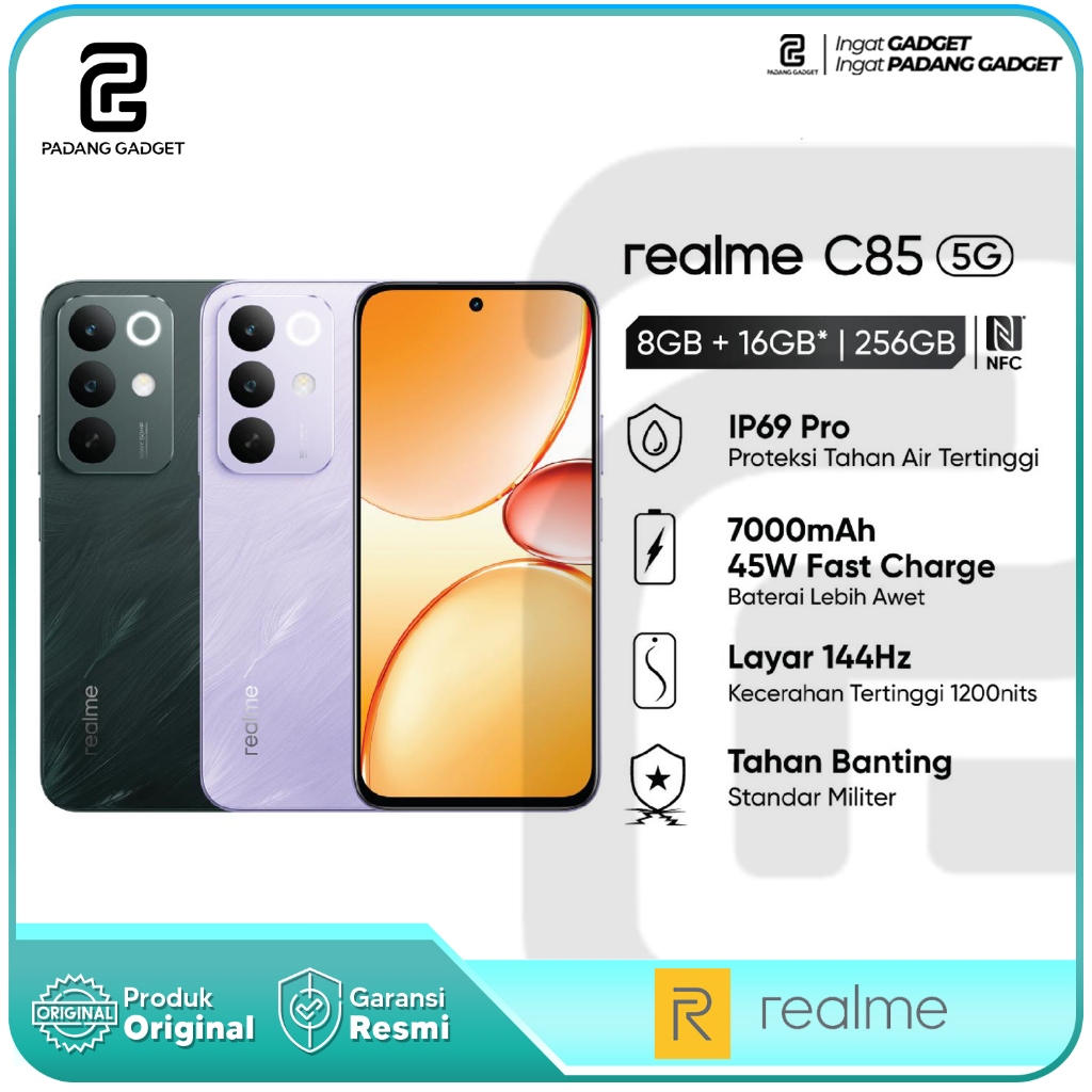 realme C85 5G 8GB+16GB* | 256GB | 7000mAh | SONY 50MP AI Camera | Hp Smartphone Baru Garansi Resmi