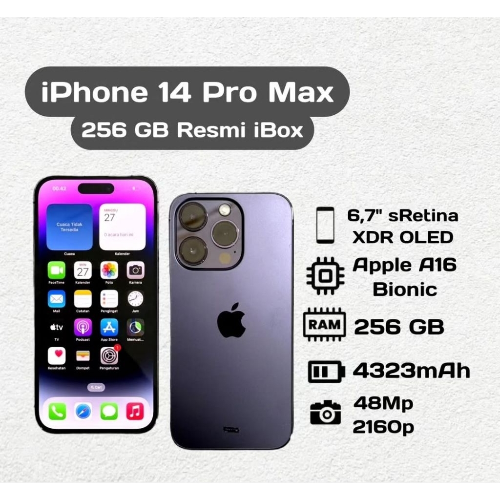 Apple iPhone 14 Pro Max 256 Second Resmi iBox