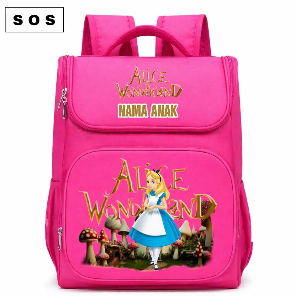 TAS RANSEL ANAK SEKOLAH GAMBAR ALICE IN WONDERLAND