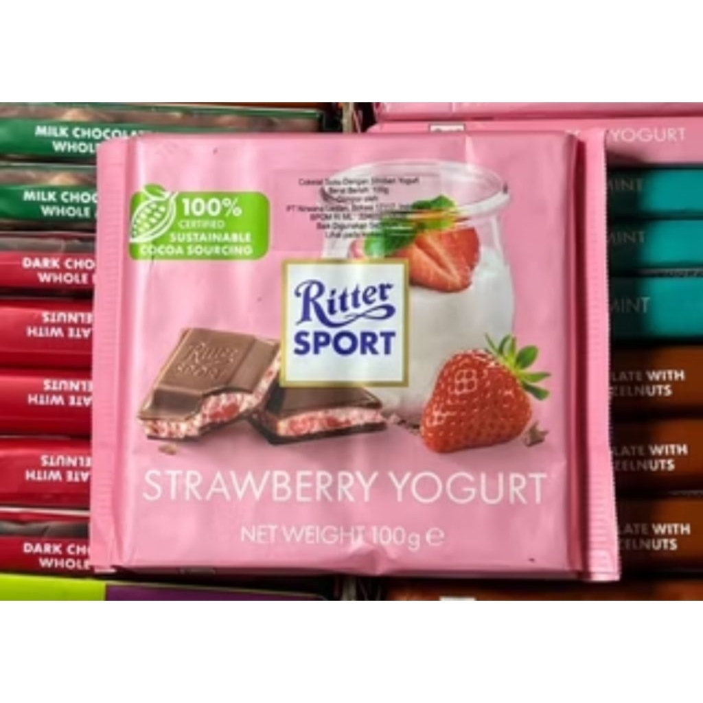 Coklat Ritter sport Rasa Strawberry