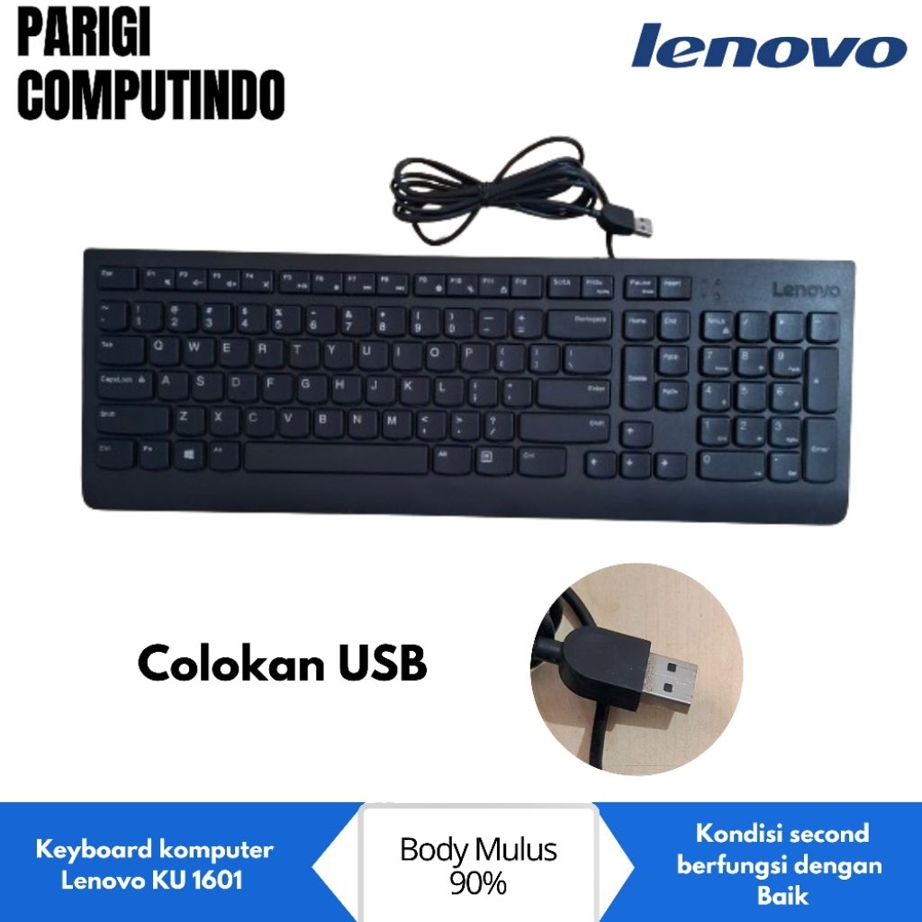 keyboard komputer Lenovo KU-1601 USB