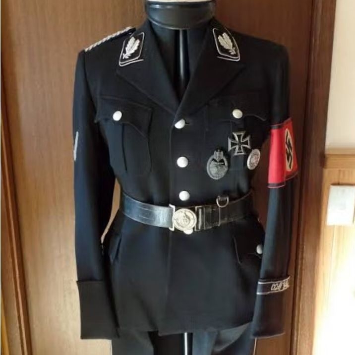 Seragam tentara Jerman ww2 Waffen SS Allgemeine SS hitam
