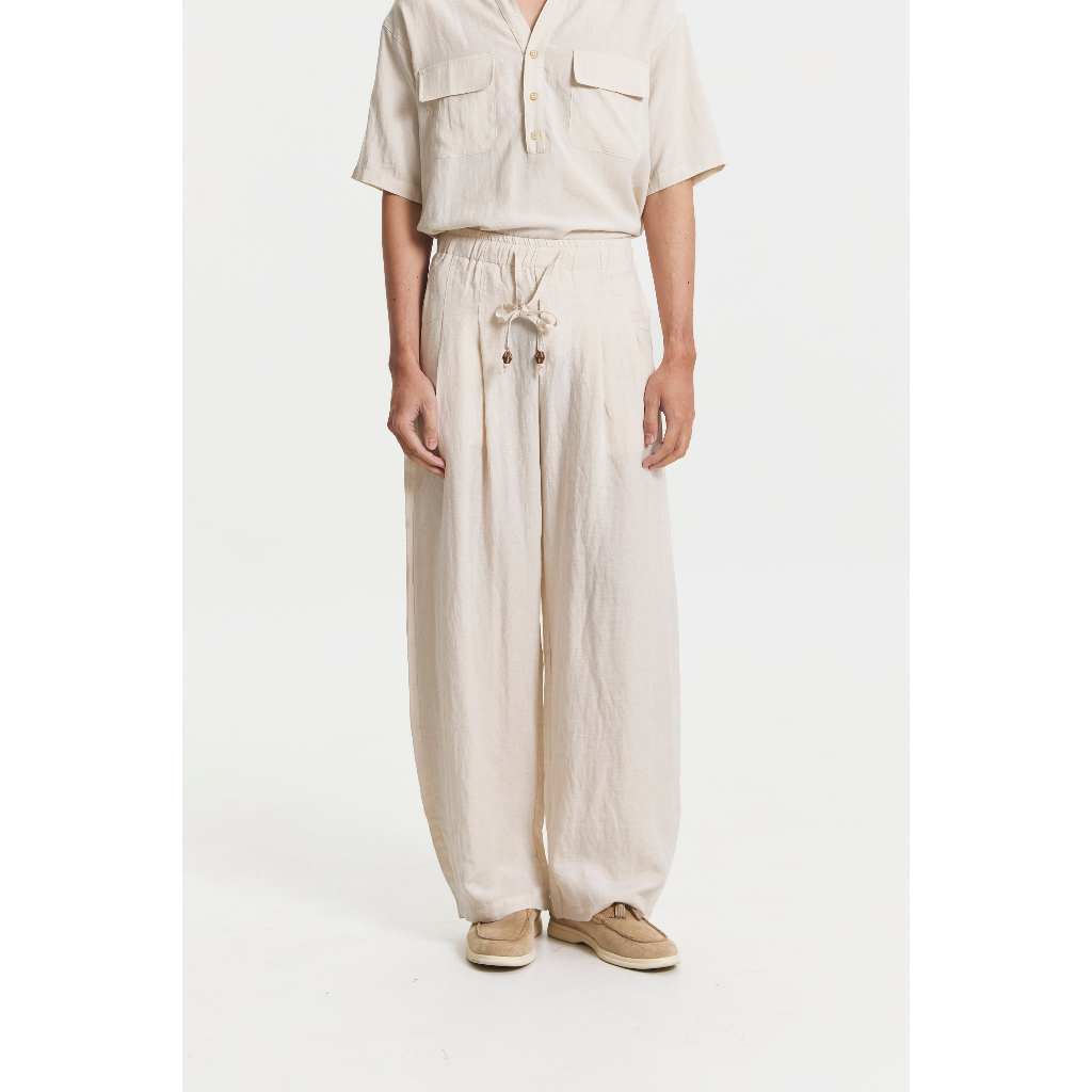 Callie Homme - Windsor Pants / Celana Panjang Pria / Cream Beige Pants / Linen Pants