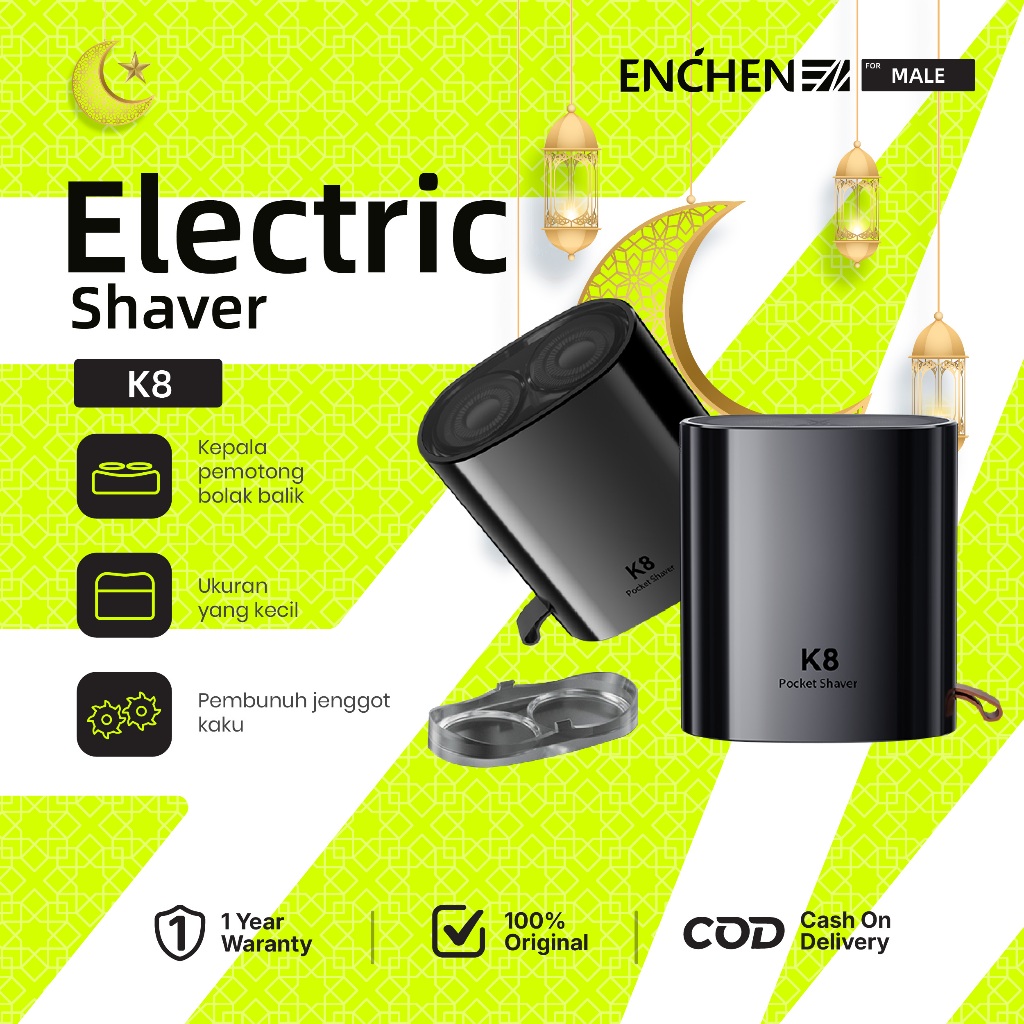 Enchen K8 Alat Cukur Elektrik - Pencukur Jenggot Waterproof