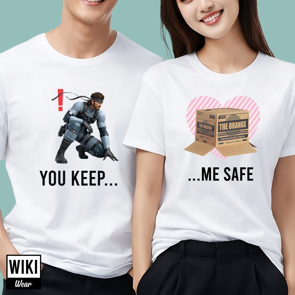 Kaos Couple Tema Game Metal Gear. Baju T-Shirt Pasangan Ukuran Regular Unisex