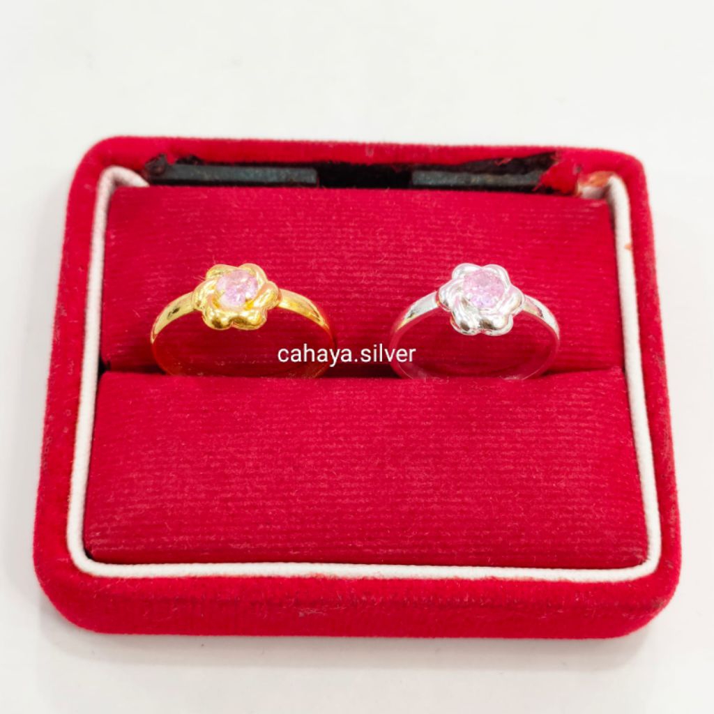 Cincin Dewasa Perak Asli 925 Lapis Emas
