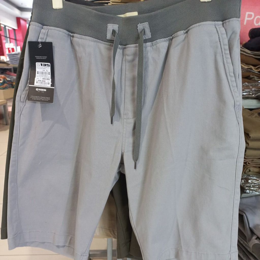 CELANA PENDEK RIBING BRAND S135 (size: S-2XL