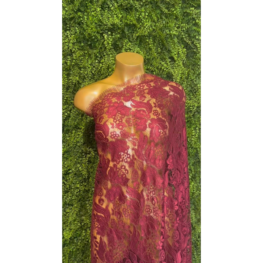 Brokat Prancis Original Maroon