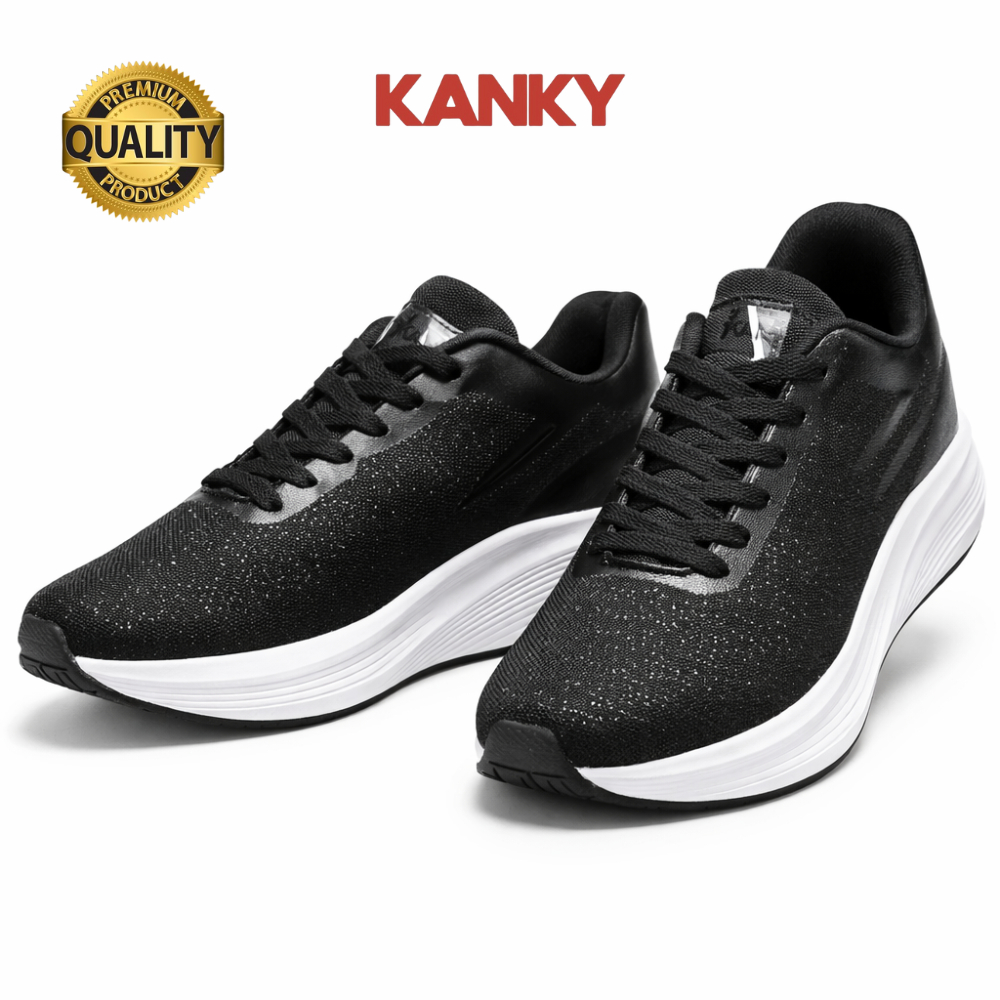 KANKY Sepatu Sneakers Canvas Phylon Premium Quality Ringan Sepatu Olahraga Hitam Putih - Sepatu Seko