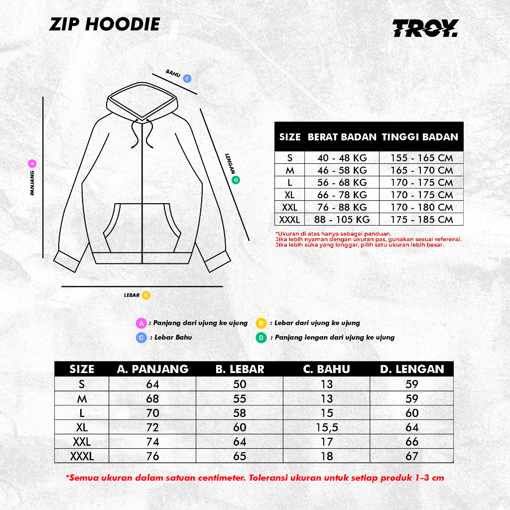 Troy Company Zipper Hoodie Black Smilling Bart - Jaket Hitam Hoodie Hitam Full Zip ZHD 2469