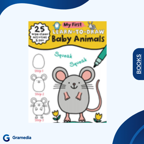 Gramedia Medan - IMPORT BOOK HOW TO DRAW WIPE CLEAN BOOK BABY ANMALS