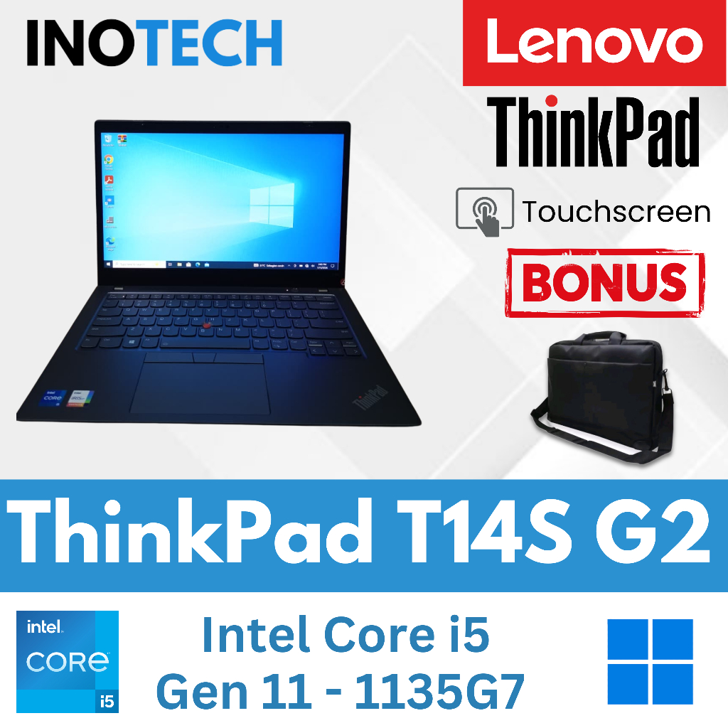 Laptop Lenovo ThinkPad T14s Gen 2 Core i5/i7 Gen 11 | RAM 8GB-16GB | SSD 128GB-512GB | Second Berkua