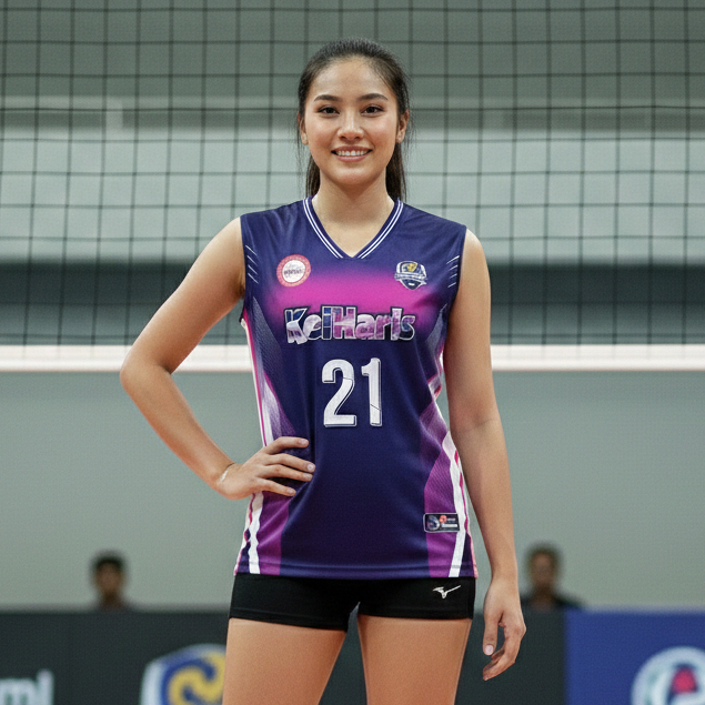 Jersey Voli Printing Custom Kaos Voli Pria Wanita Setelan Baju Volly Atasan Tim Premium Bahan Dryfit