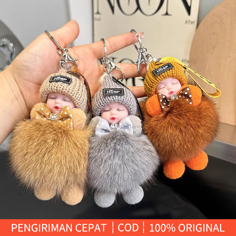 {Jakarta Stok} Gantungan Kunci Sleepy Baby Gantungan Kunci Keychain Baby Doll Cute Bulu Lembut Bonek