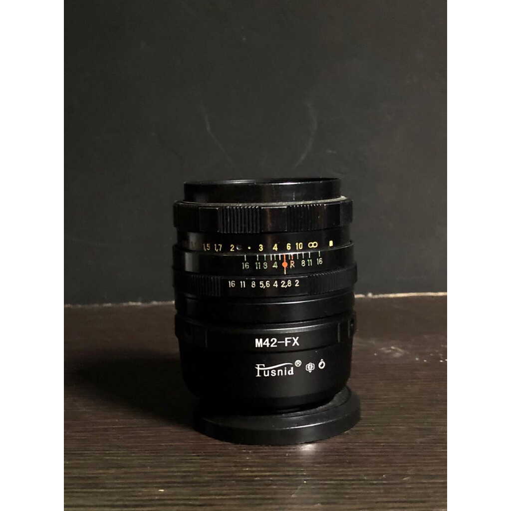 Lensa Helios + adapter to fuji