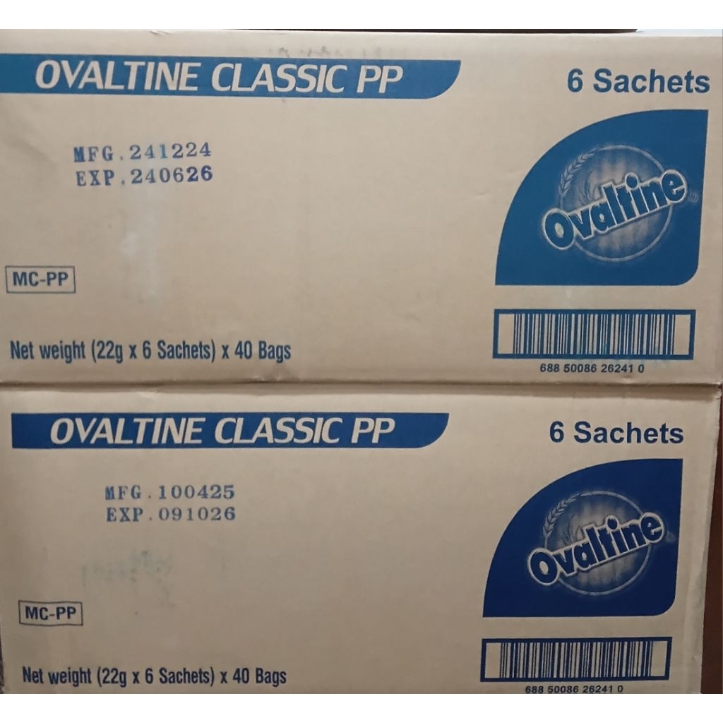 Ovaltine sachet dus ( 22g x 240 sachet ) / susu bubuk coklat ovaltine sachet / Ovaltine ( 22g x 6