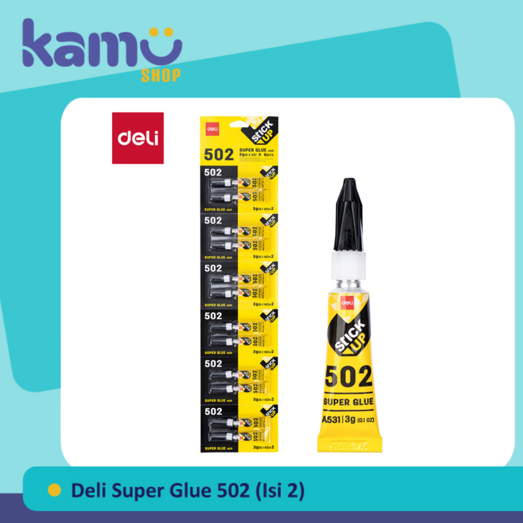 DELI Super Glue Lem Super Kuat 502 (Isi 2pcs)
