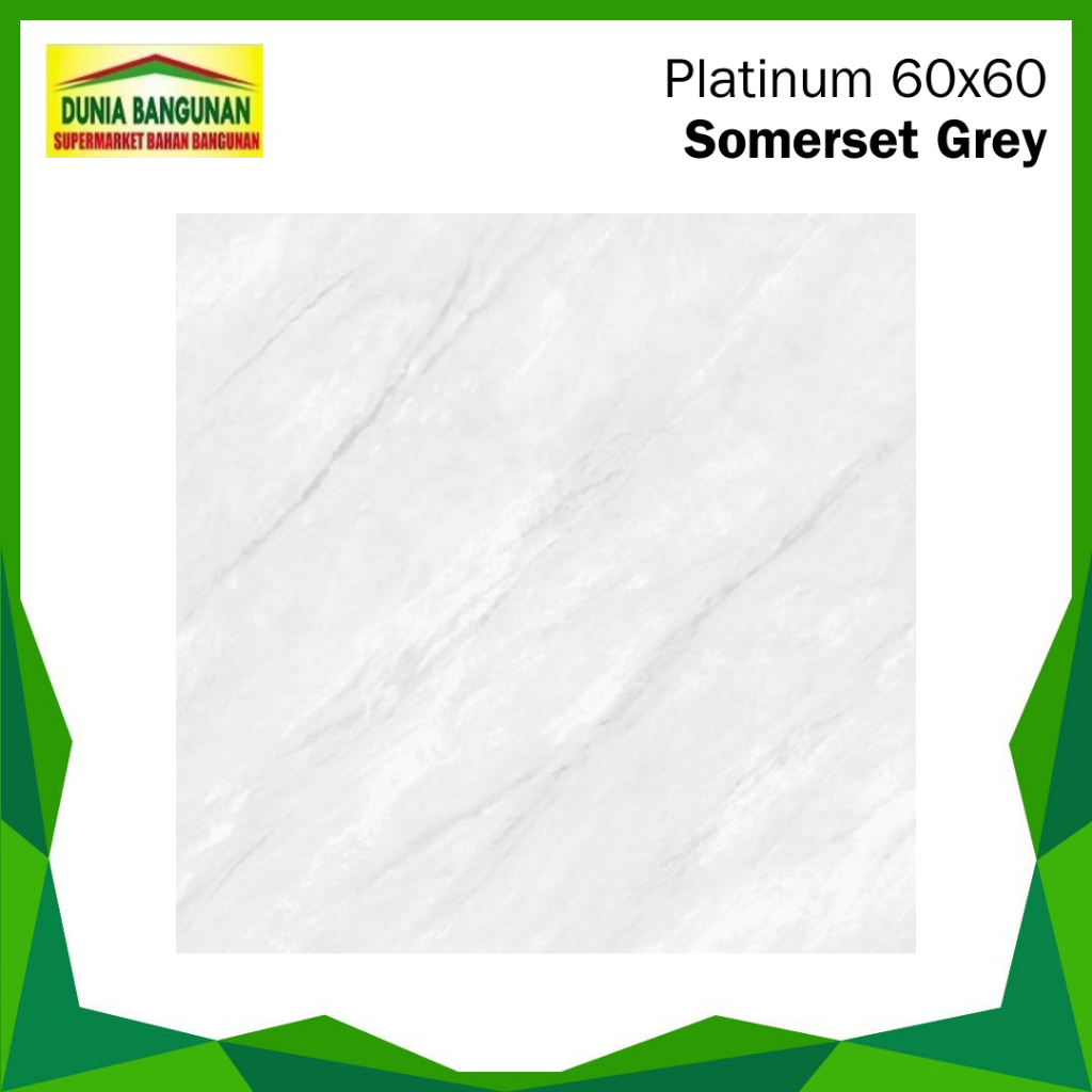 Keramik 60x60 Platinum Somerset Grey Keramik Glossy Marble Grey