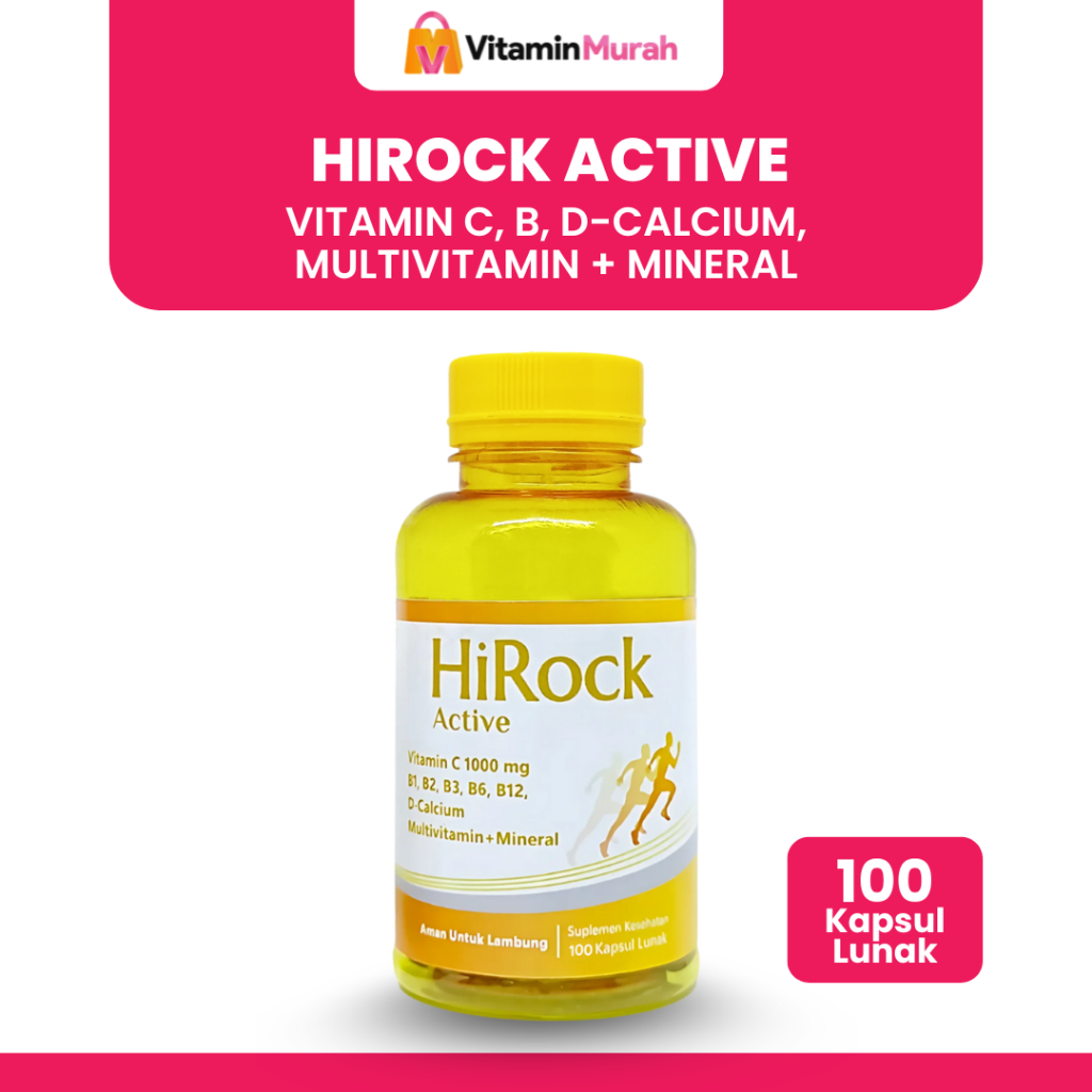 HIROCK ACTIVE MULTIVITAMIN + MINERAL ISI 100 KAPSUL LUNAK - AMAN UNTUK LAMBUNG