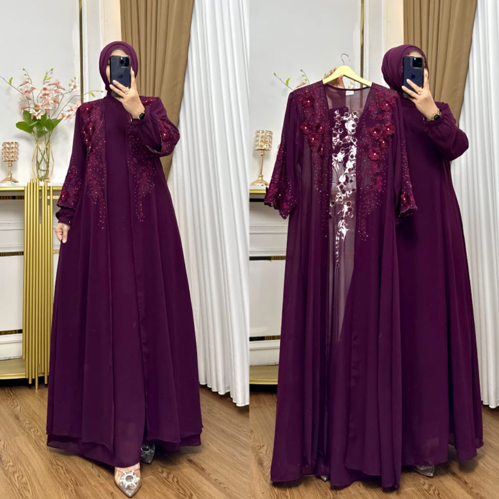 Bellona Gamis Premium Dress kondangan Dress mewah Gamis Lebaran Terbaru