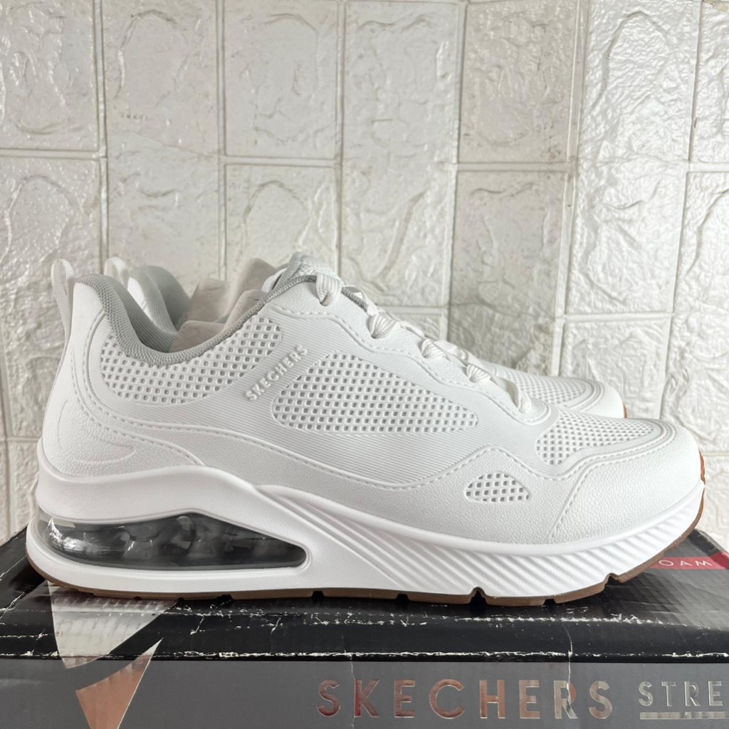 ONLY SIZE 45 SEPATU SKECHERS PRIA SKECHERS UNO 2 VACATIONER 232346 FULLWHITE SPORTY TALI RUNNING AIR