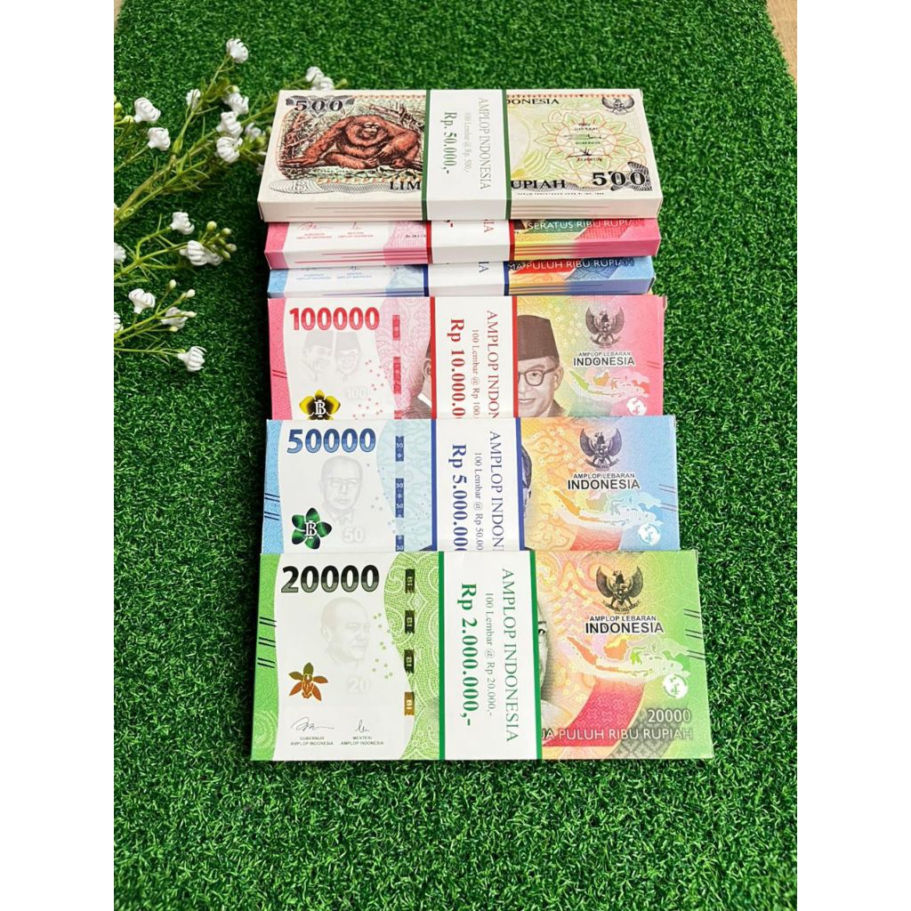 (ISI 5) AMPLOP LEBARAN BENTUK UANG GEPOKAN. KERTAS TEBAL. AMPLOP LEBARAN UNIK 2026