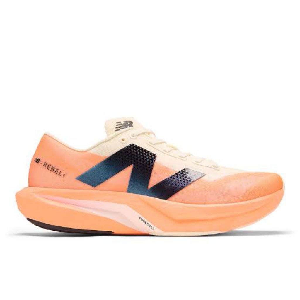 Sepatu Lari / Running Shoes - Nb Fuelcell Rebel V4 Orange / White