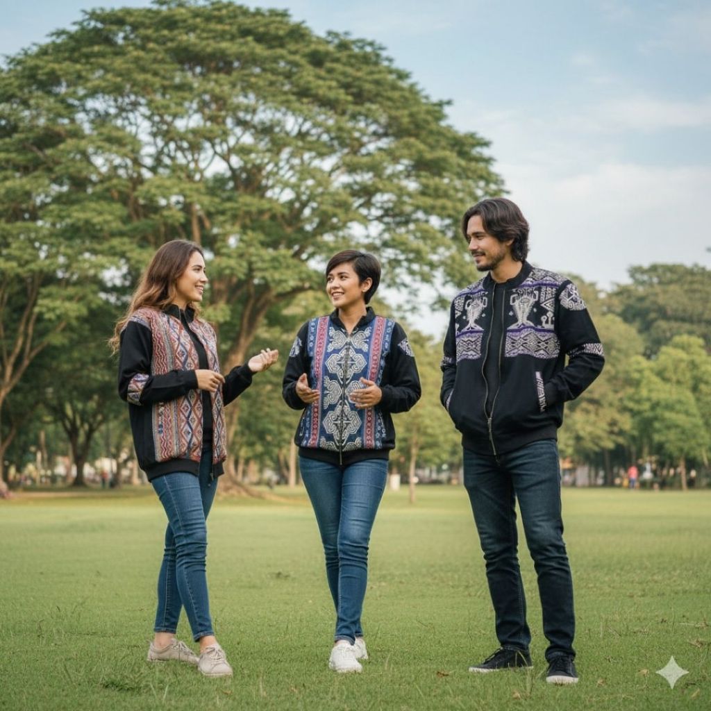 Jaket TENUN - dengan TENUN TANGAN - Tenun Premium dari NTT