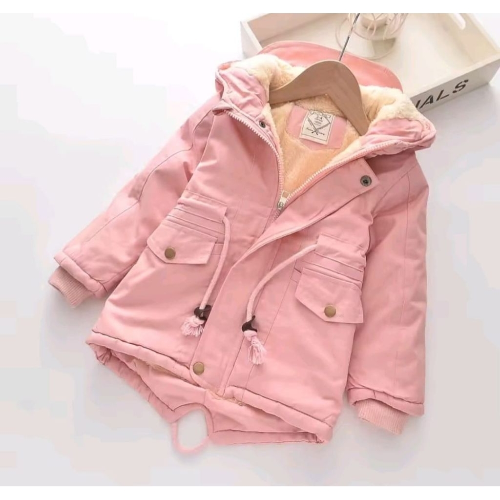 jaket anak perempuan daleman bulu sherpa Usia 2-12 Tahun|jaket winter anak perempuan lucu|jaket wint