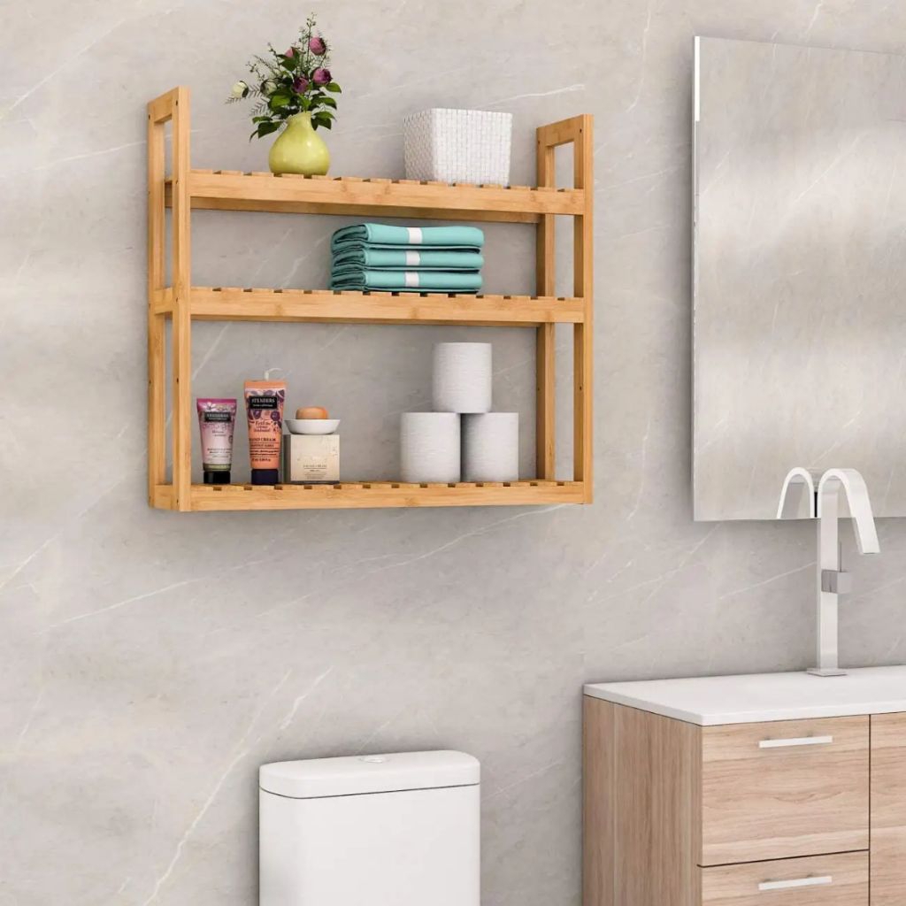 Rak sabun kamar mandi/Rak dinding kamar mandi Terbuat dari kayu pilihan