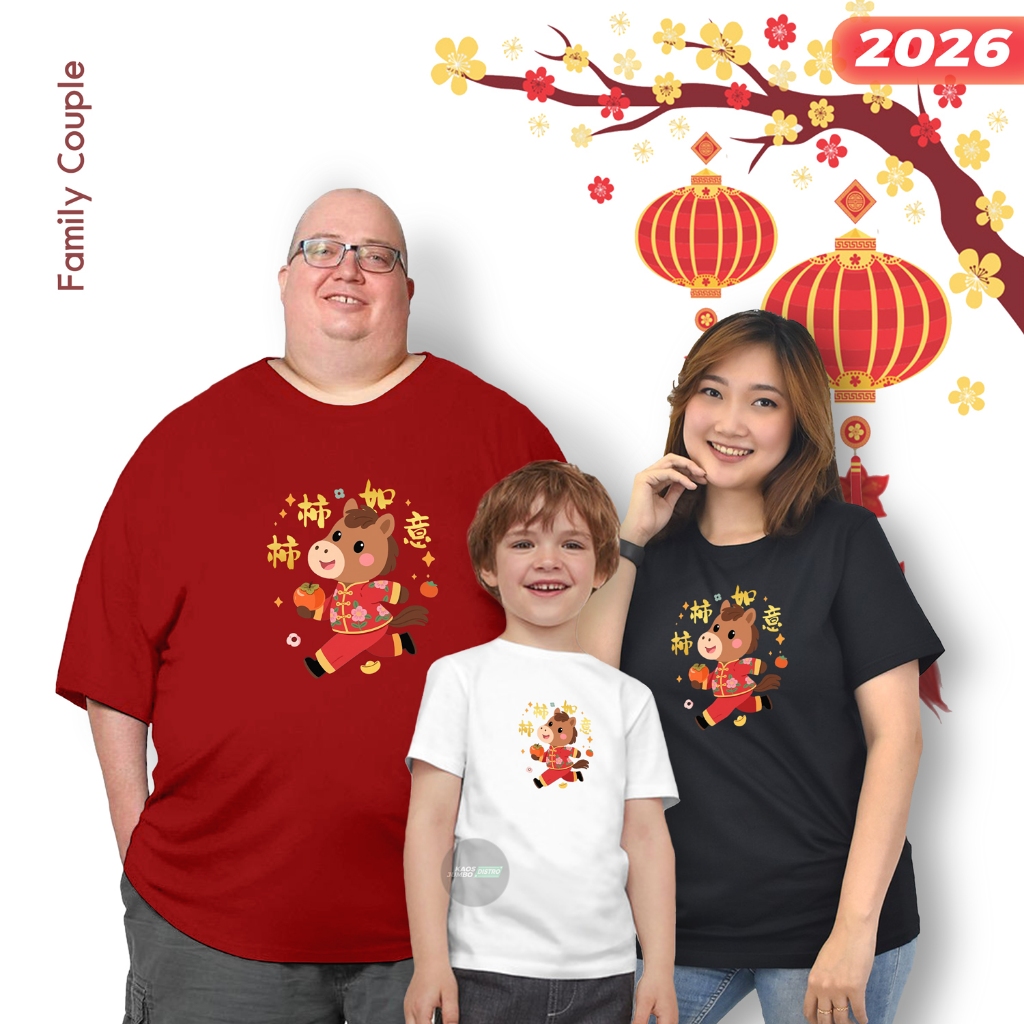 Kaos Jumbo Imlek Sincia 2026 Pria Wanita Baju Couple Keluarga Unisex xxl xxxl 4xl 6xl