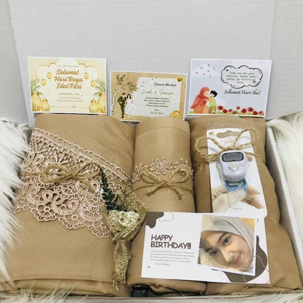 Hampers Mukena Rayon 2 in 1 Dewasa / Kado Ulang Tahun Cewek / Hampers Lebaran Kado Ramadhan / Gift B