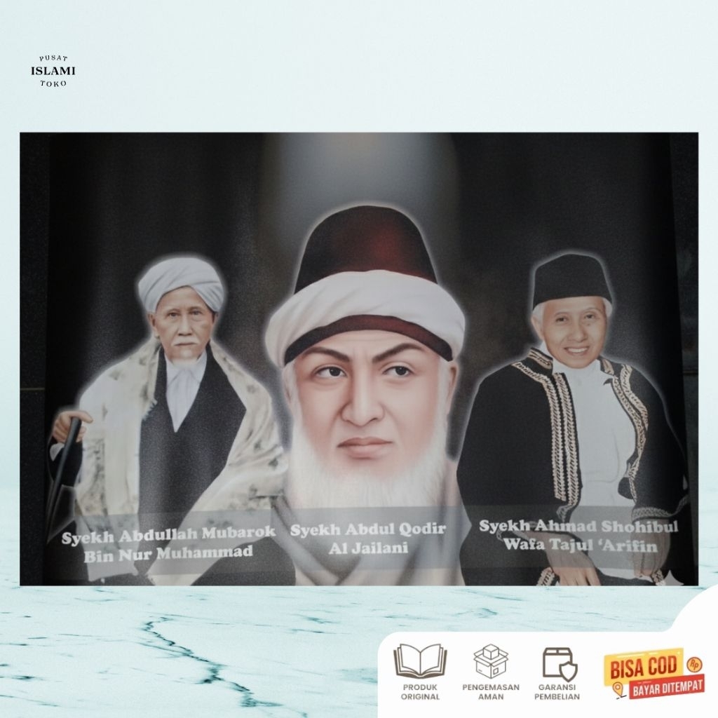 Foto Silsilah Abah Anom, Abah Sepuh, Tuan Syekh Silsilah Bahan Premium Berkualitas Ukuran 70x50