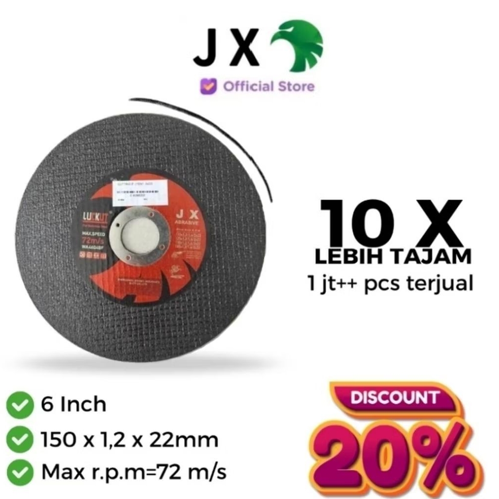Mata Batu Gerinda Potong 6 Inch JX Cutting Wheel Disk Batu Potong Gerinda Potong