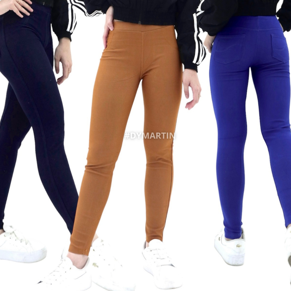 Celana Legging Panjang Wanita Denim Tebal Lembut Nyaman Di Pakai L XL XXL XXXL 5XL