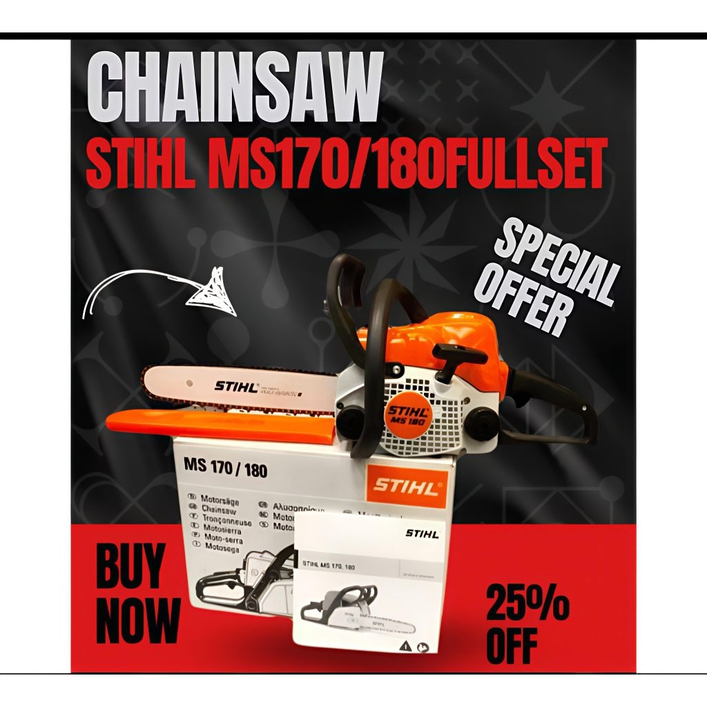STIHL Mesin Gergaji Senso STIHL MS-180 Bar 16" Inch Lengkap Original