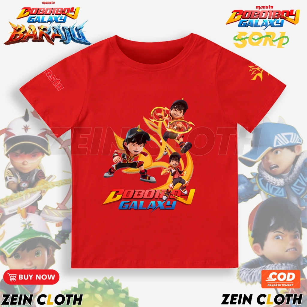 Kaos Anak BoboiBoy Galaxy Baraju Blaze Unisex / Baju Anak Boboiboy Blaze Boboiboy Galaxy