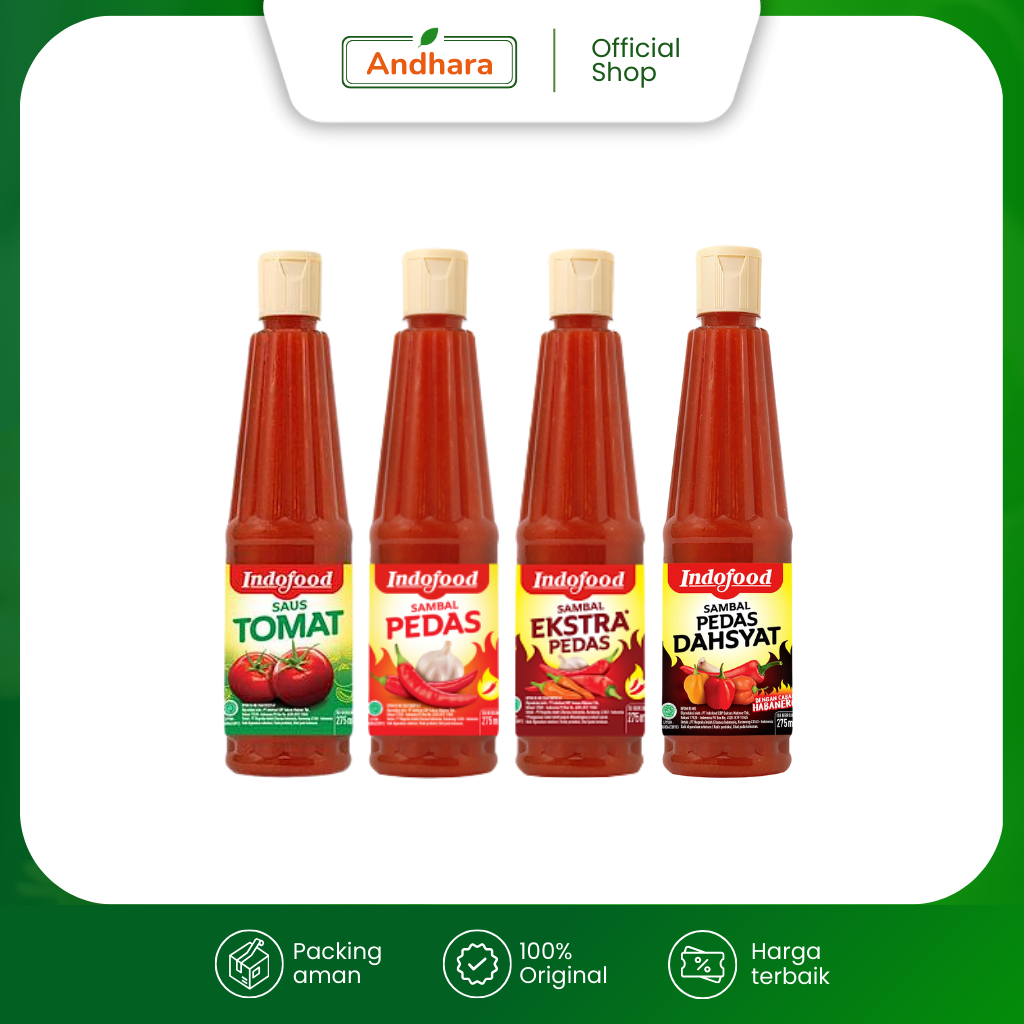 Saus INDOFOOD Botol Besar 275ml - Saus Sambal Instan