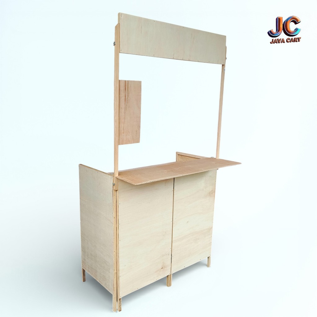 Booth Portable Kayu / Gerobak Lipat / Meja Lipat / Standar Polos Rak Depan