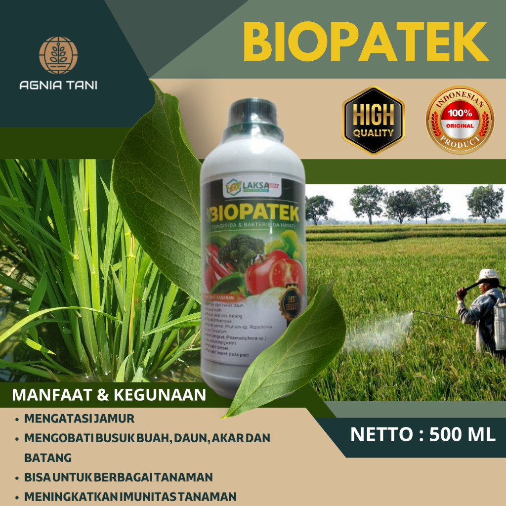 BIOPATEK Fungisida Bakterisida Hayati | Semprot Padi | Penyakit Merah & Kresek