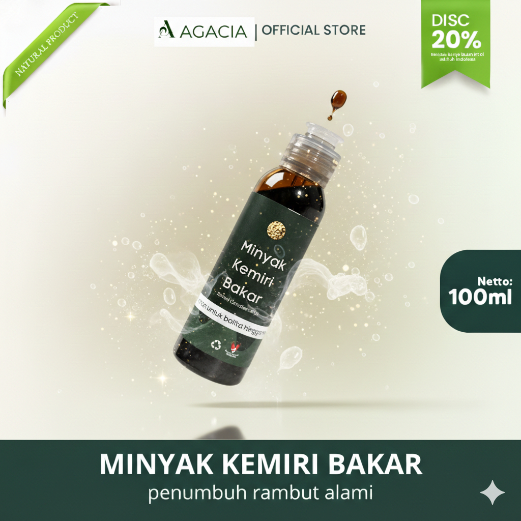 [COD] Minyak Kemiri Bakar Asli 100% Asli - Penumbuh Rambut Jenggot Kumis Jambang Alis Bulu Mata Cepa