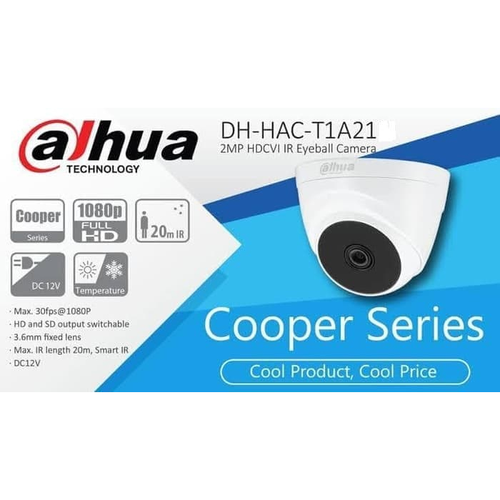 Dahua HAC-T1A21P Kamera CCTV 2MP Fixed-focal Eyeball Camera Indoor Second