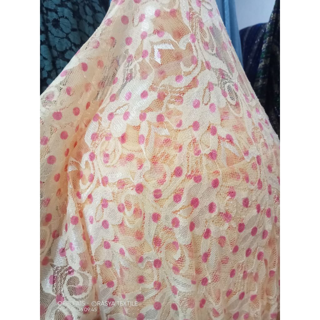 bahan brukat spandek bahan brukat tile premium bahan brukat tile motif bunga bahan brukat tile meter