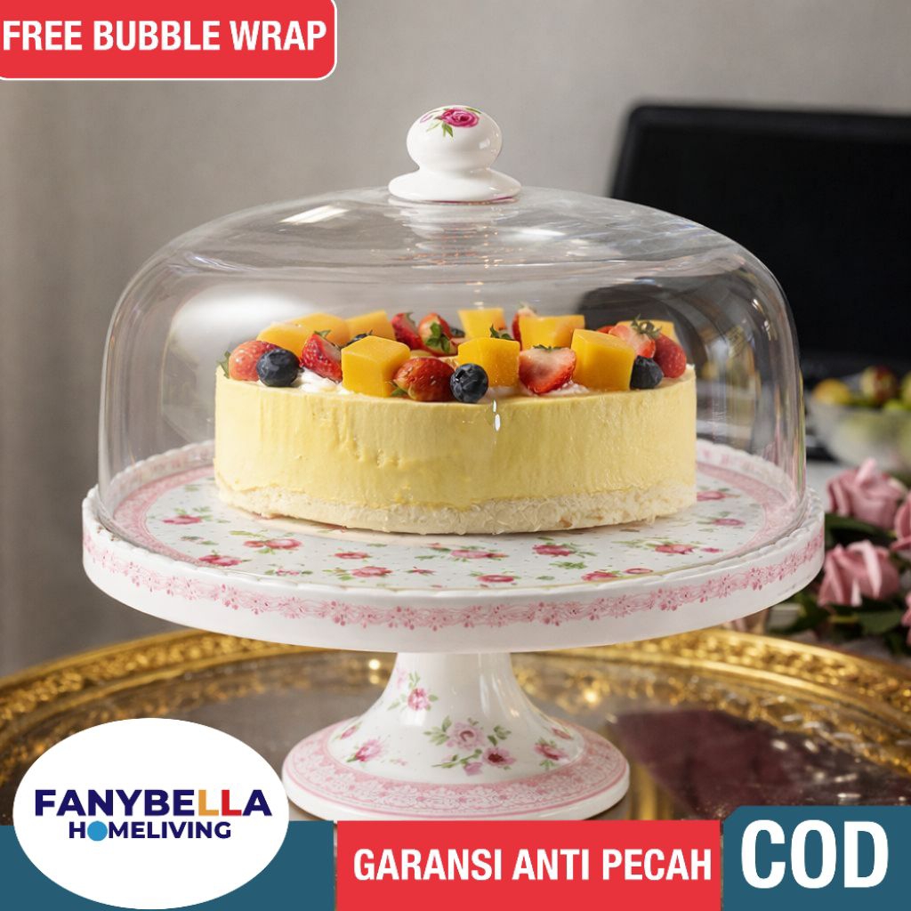 KERAMIK DAPUR PRASMANAN TEMPAT SENDOK TEMPAT KUE BOLU PINK MOTIF SHABBY