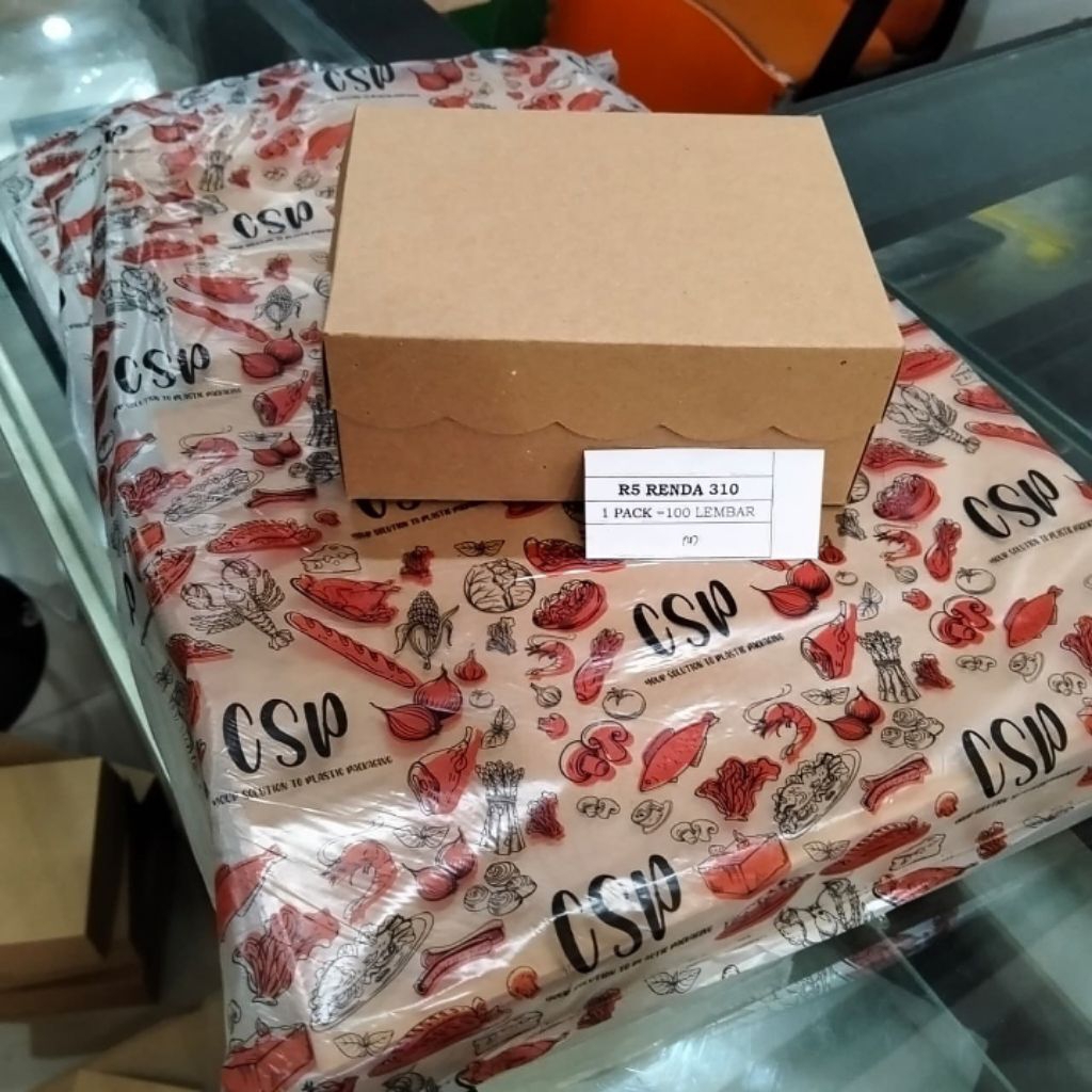 (100 Lembar) Dus Kraft R5 Renda 310 Merk CSP / Dus Makanan / Dus Kue