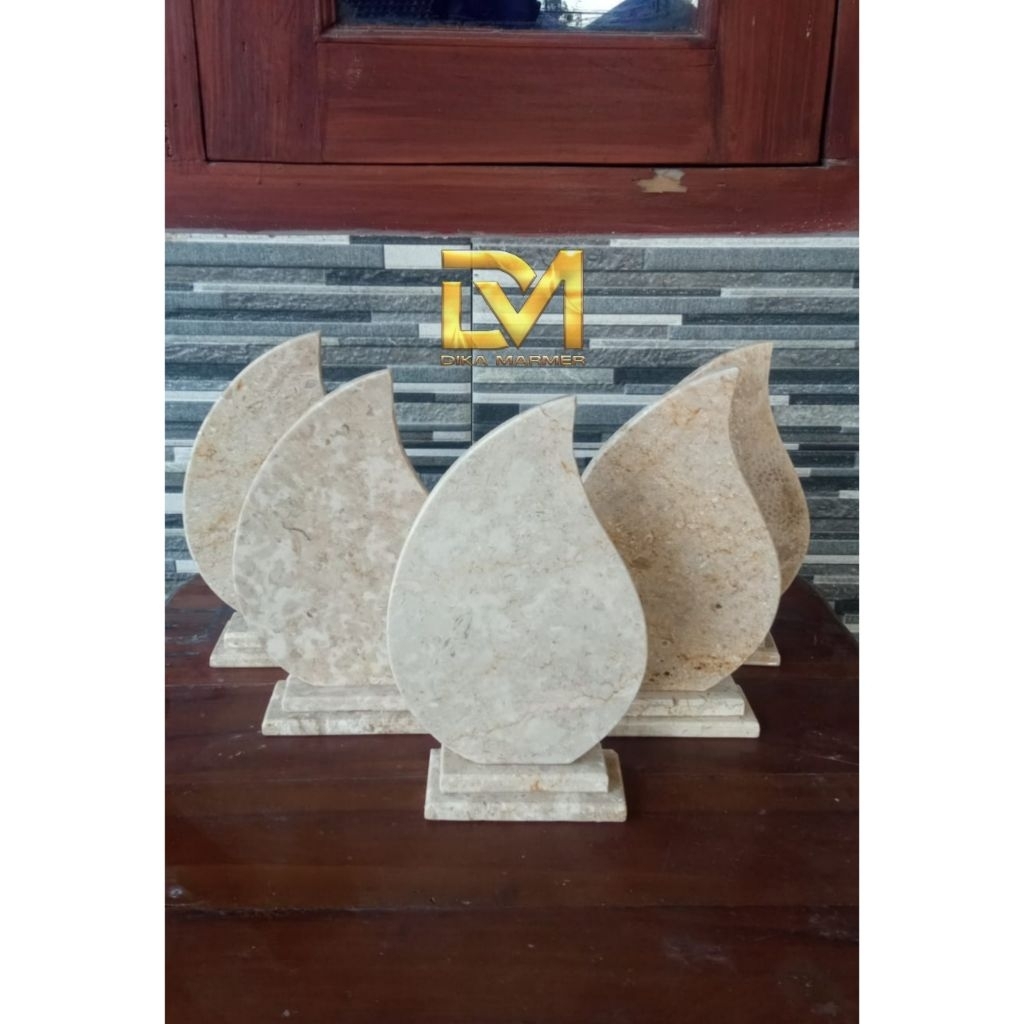 Vandel Polos Bahan Batu Marmer Putih Model Tetes Air ( custom )