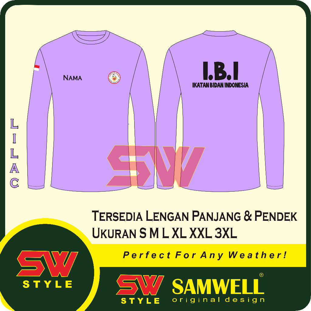 Kaos Bidan / Tshirt Kaos Bidan IBI Tersedia Lengan Panjang Dan Pendek Free Nama