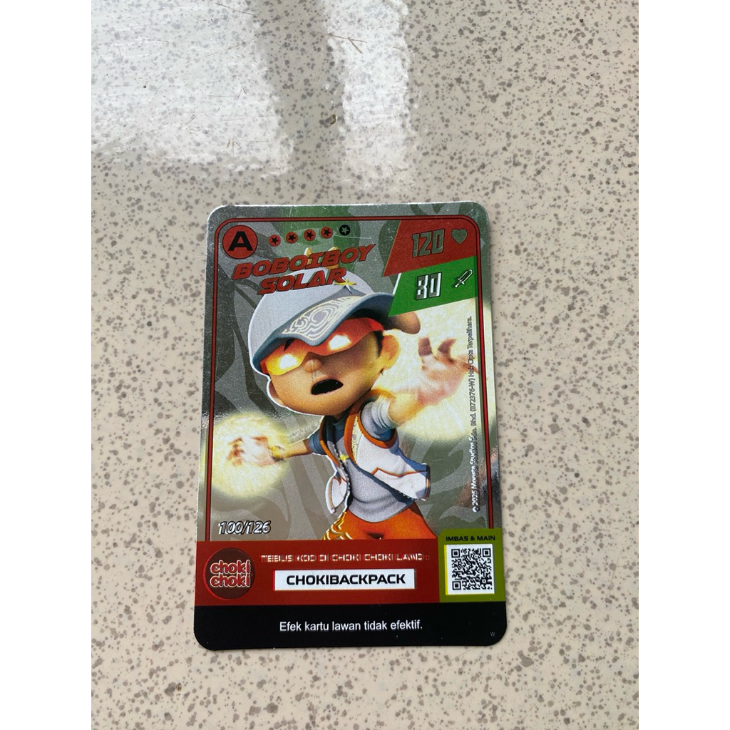 boboiboy galaxy card, boboiboy solar, hologram, silvercard