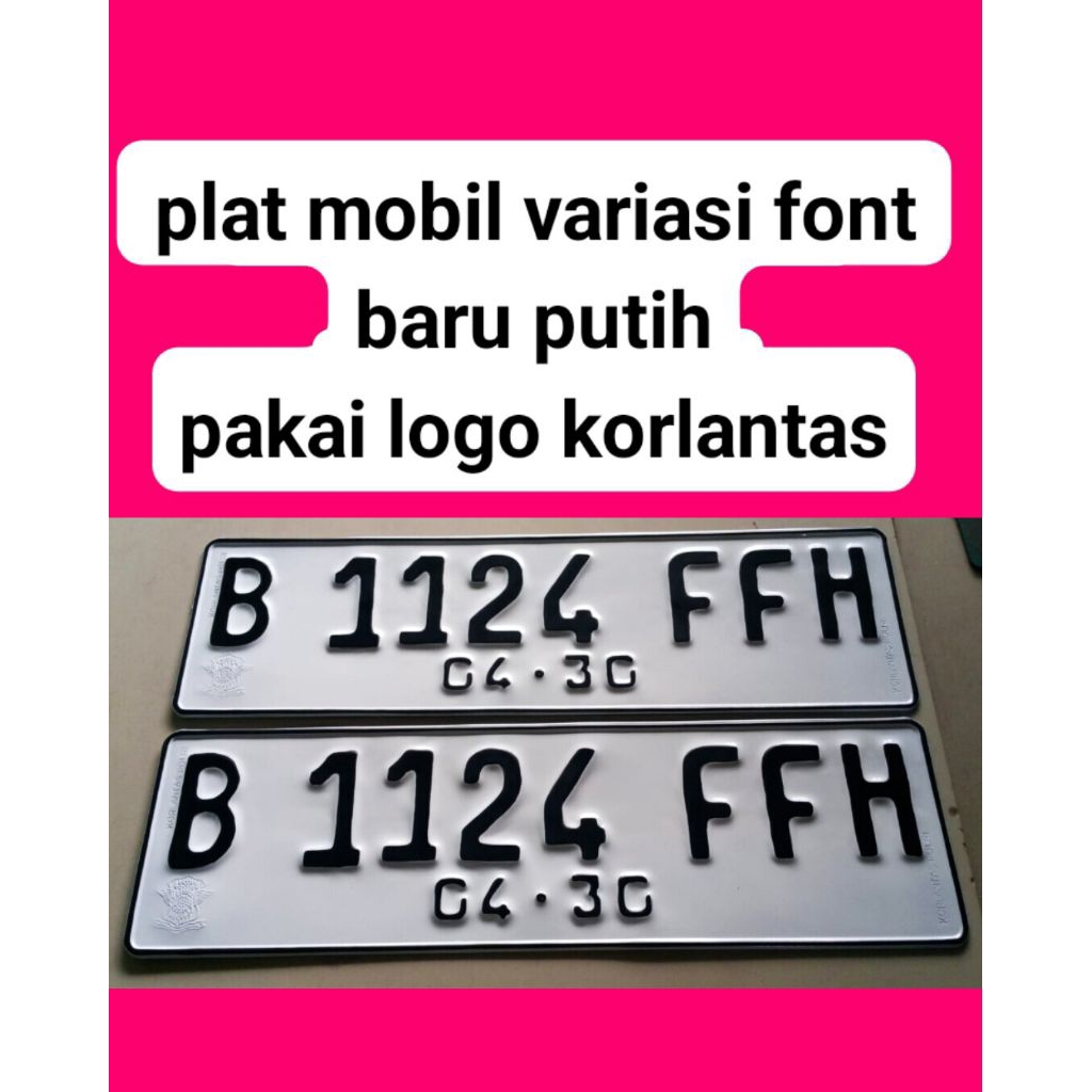 custom plat nomor MOBIL hitam&putih pakai logo korlantas