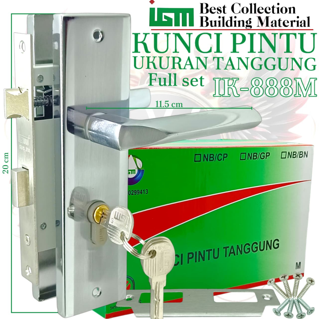 Kunci Pintu Tanggung / Kunci Pintu Full Set, Kunci Pintu IGM IK-888M